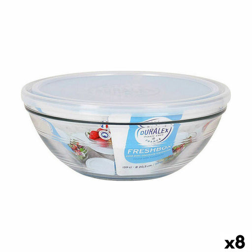 Panier-repas rond avec couvercle Duralex FreshBox Bleu 1,6 L (8 Unités)