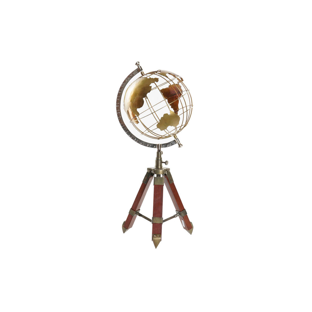 Globe terrestre DKD Home Decor Marron Doré Colonial Tripode 20 x 20 x 50 cm