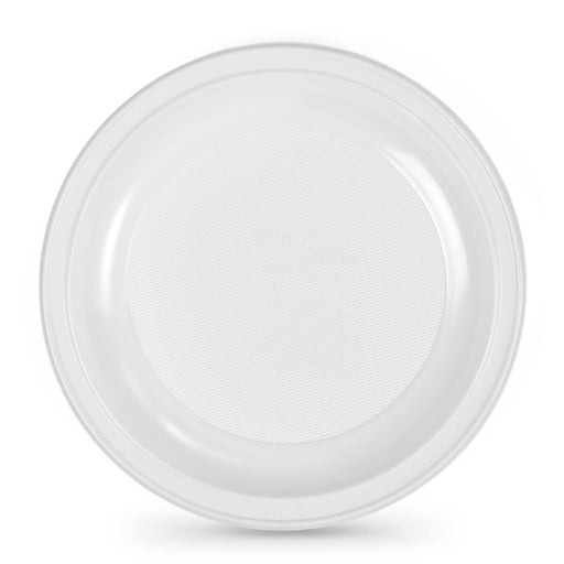 Lot d'assiettes réutilisables Algon Rond Blanc 25 x 25 x 2,5 cm Plastique 100 Unités