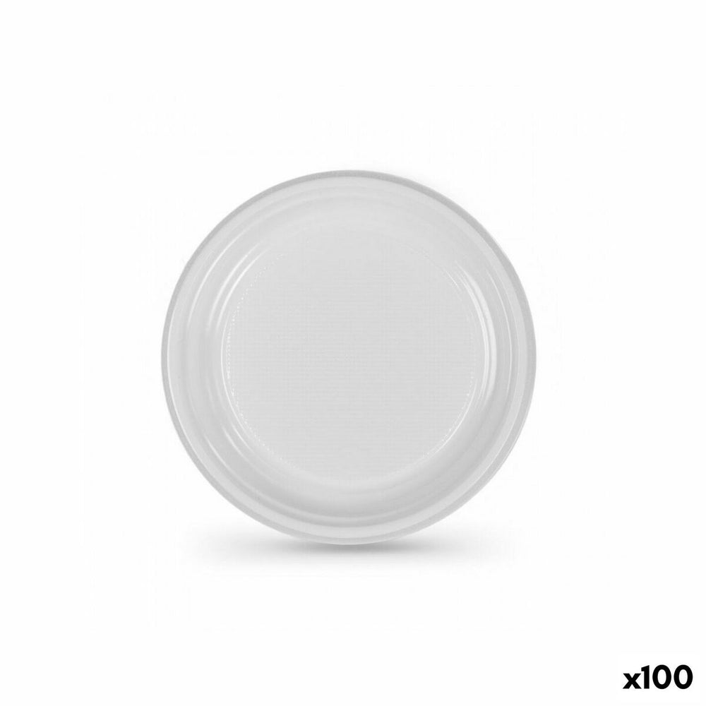 Lot d'assiettes réutilisables Algon Blanc Plastique 25 cm (100 Unités)