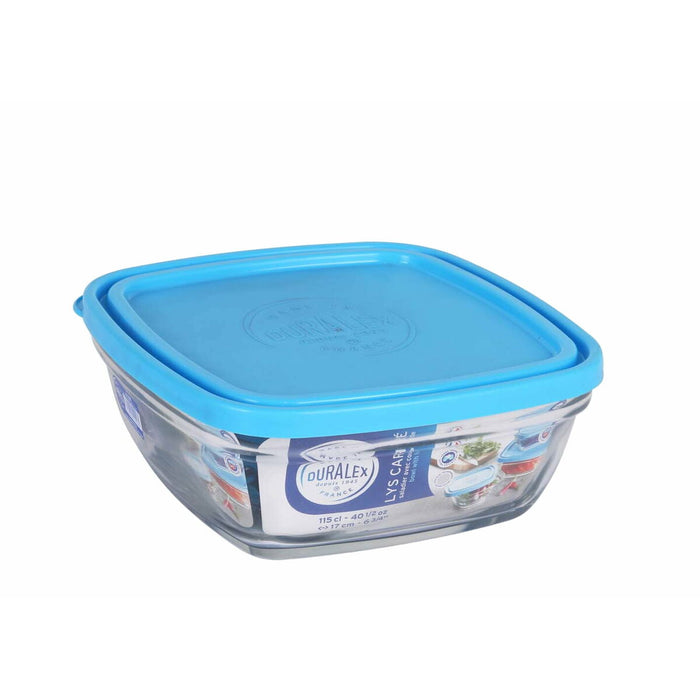 Panier-repas carré avec couvercle Duralex FreshBox Bleu 1,15 L 17 x 17 x 7 cm (8 Unités)